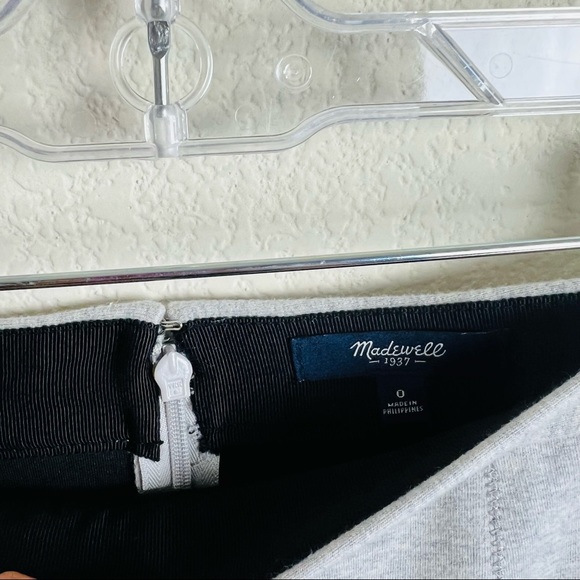 Madewell Light Grey Pleated Scuba Trumpet Mini Skirt - Picture 7 of 14